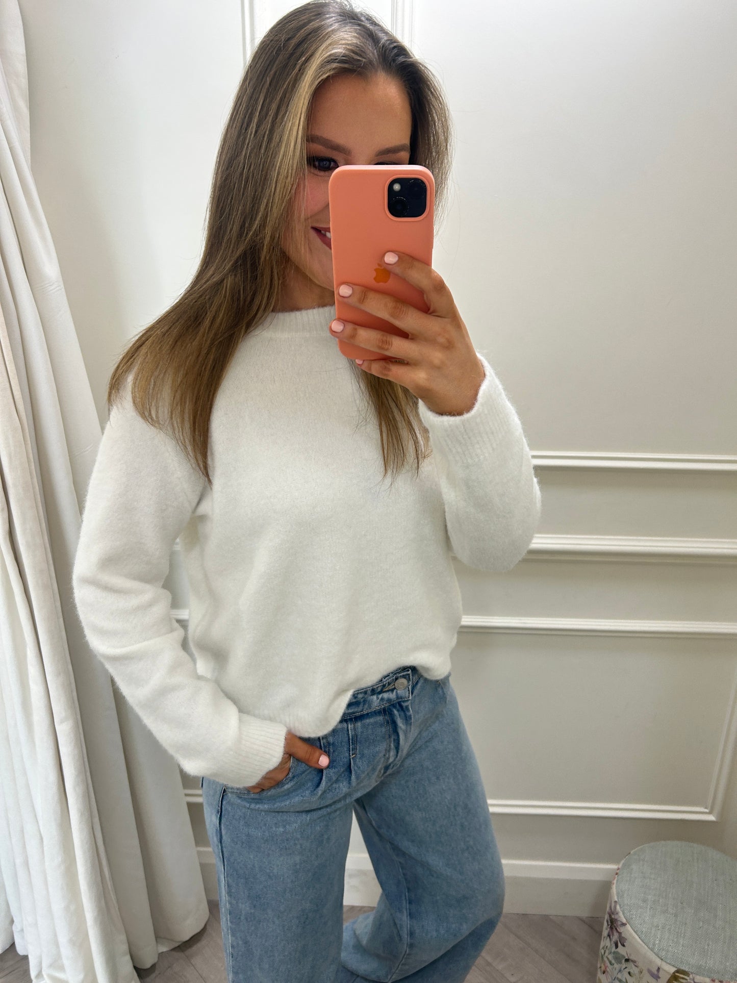 Bonnie Bow Knit Ivory