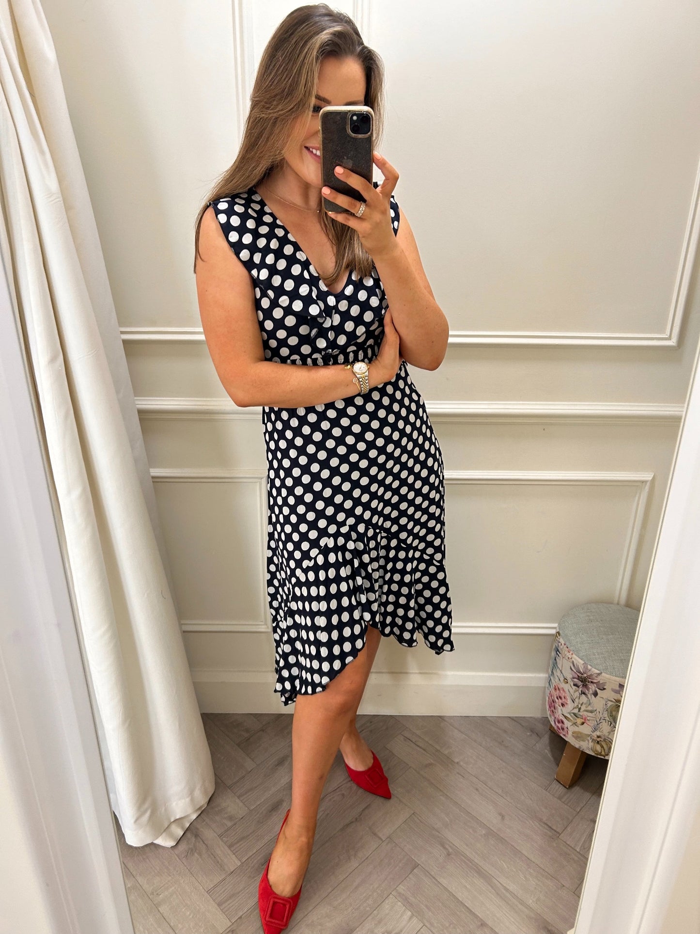 Kay Dress Polka Dot Navy