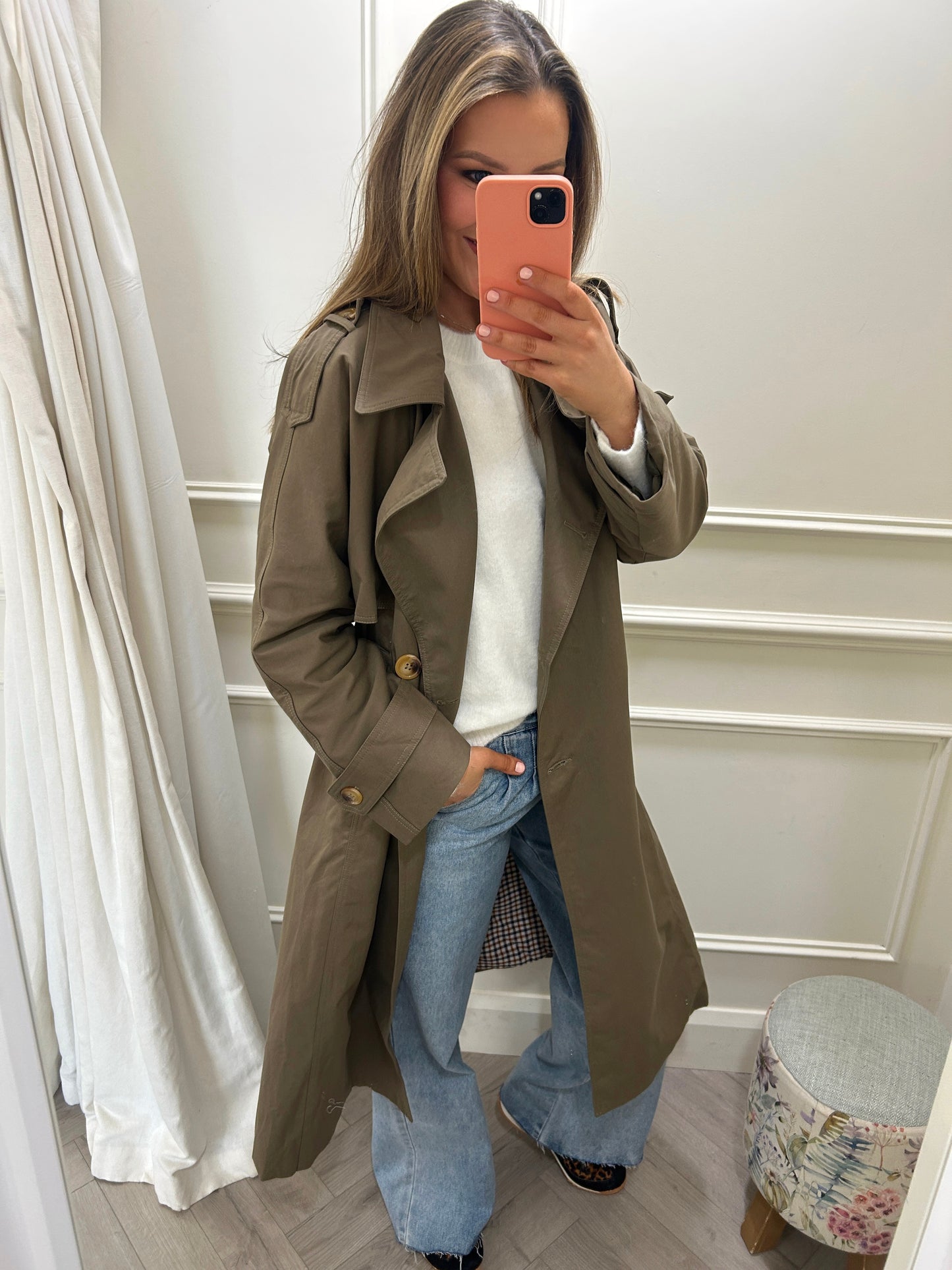 Kelsy Trench Coat Khaki