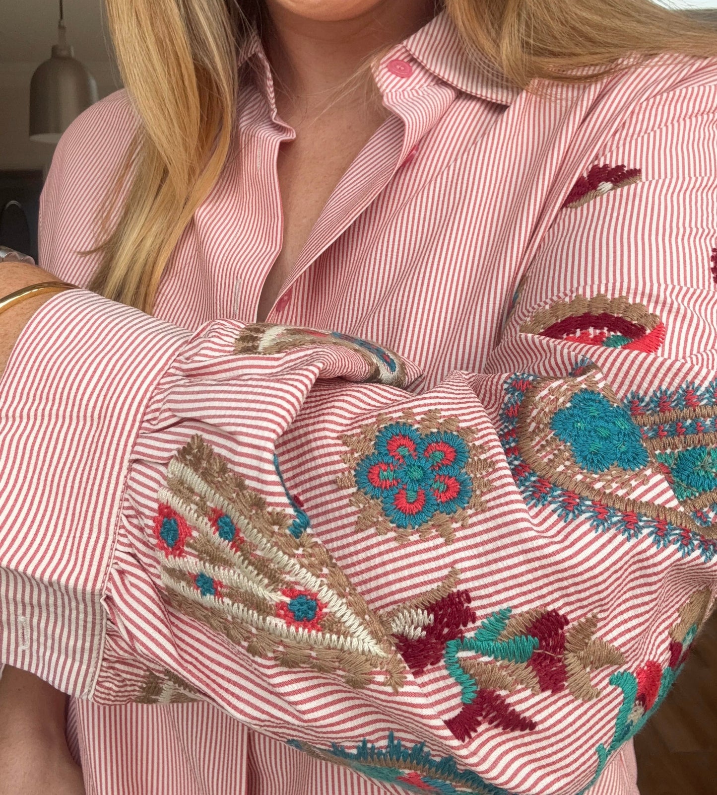 Winslet Embroidered Shirt Rust