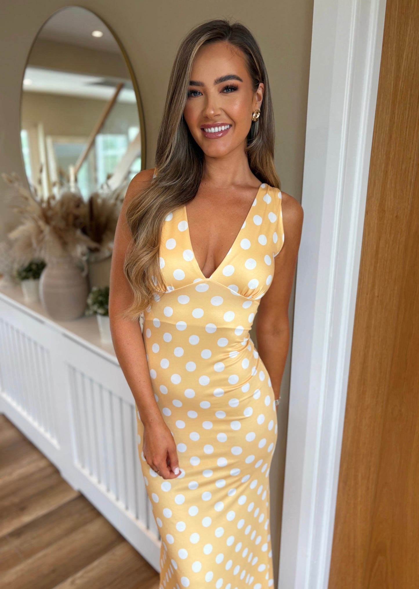 Xena Polka Dot Dress Yellow