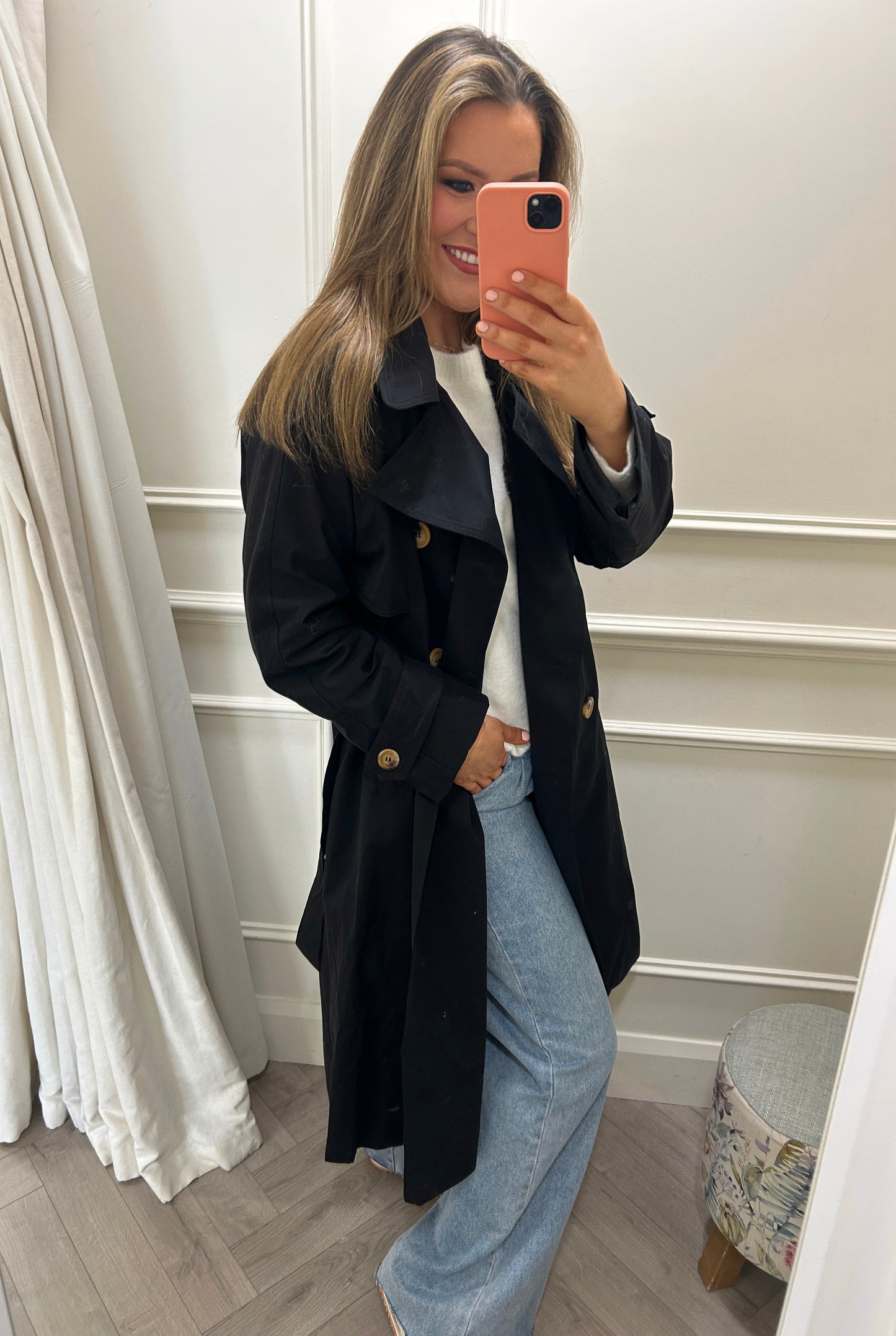 Kelsy Trench Coat Black