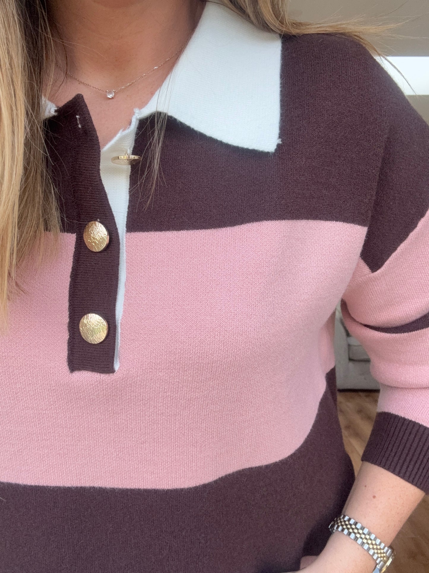 Calla Stripe Jumper Brown