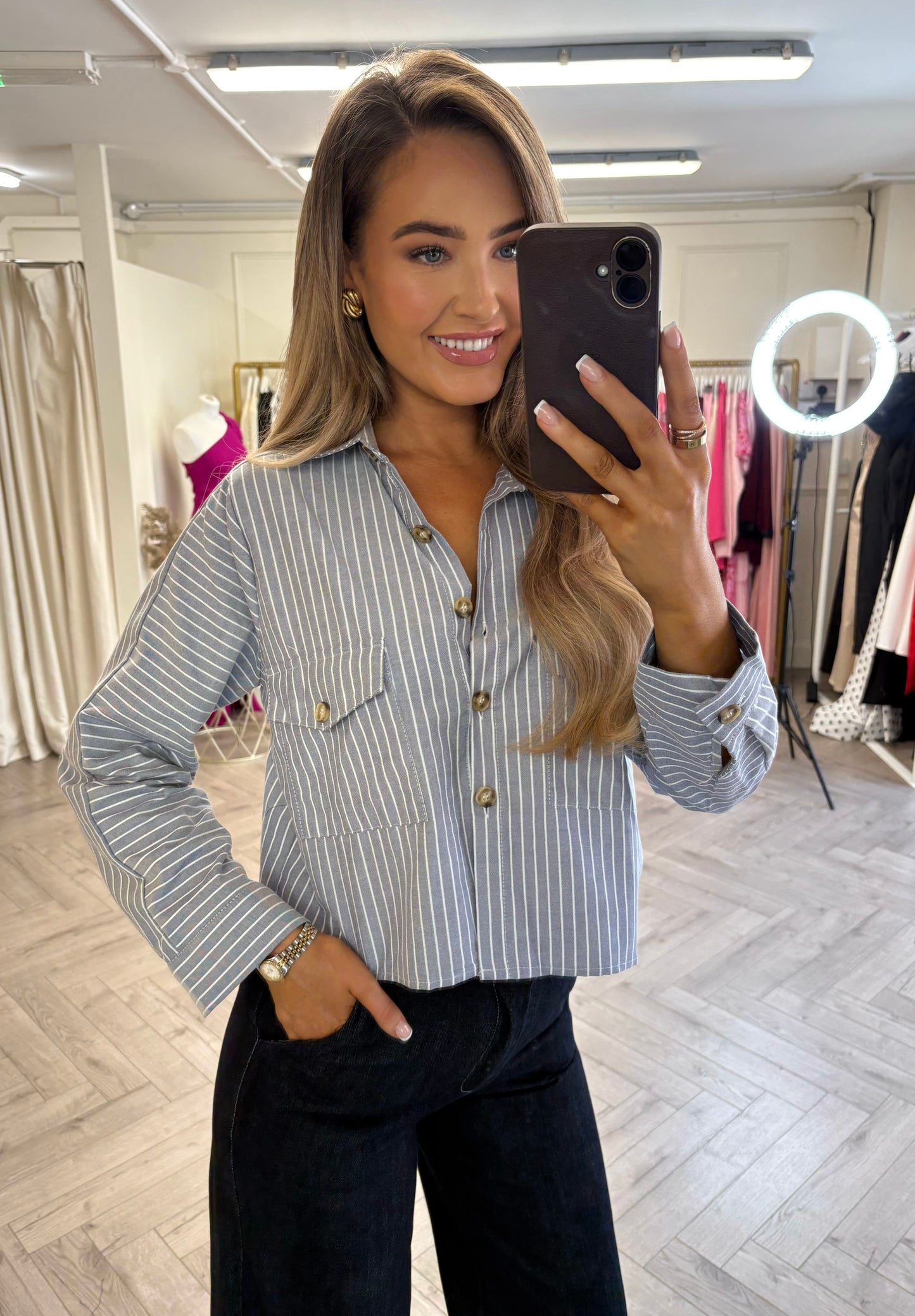 Dennie Stripe Shirt Blue