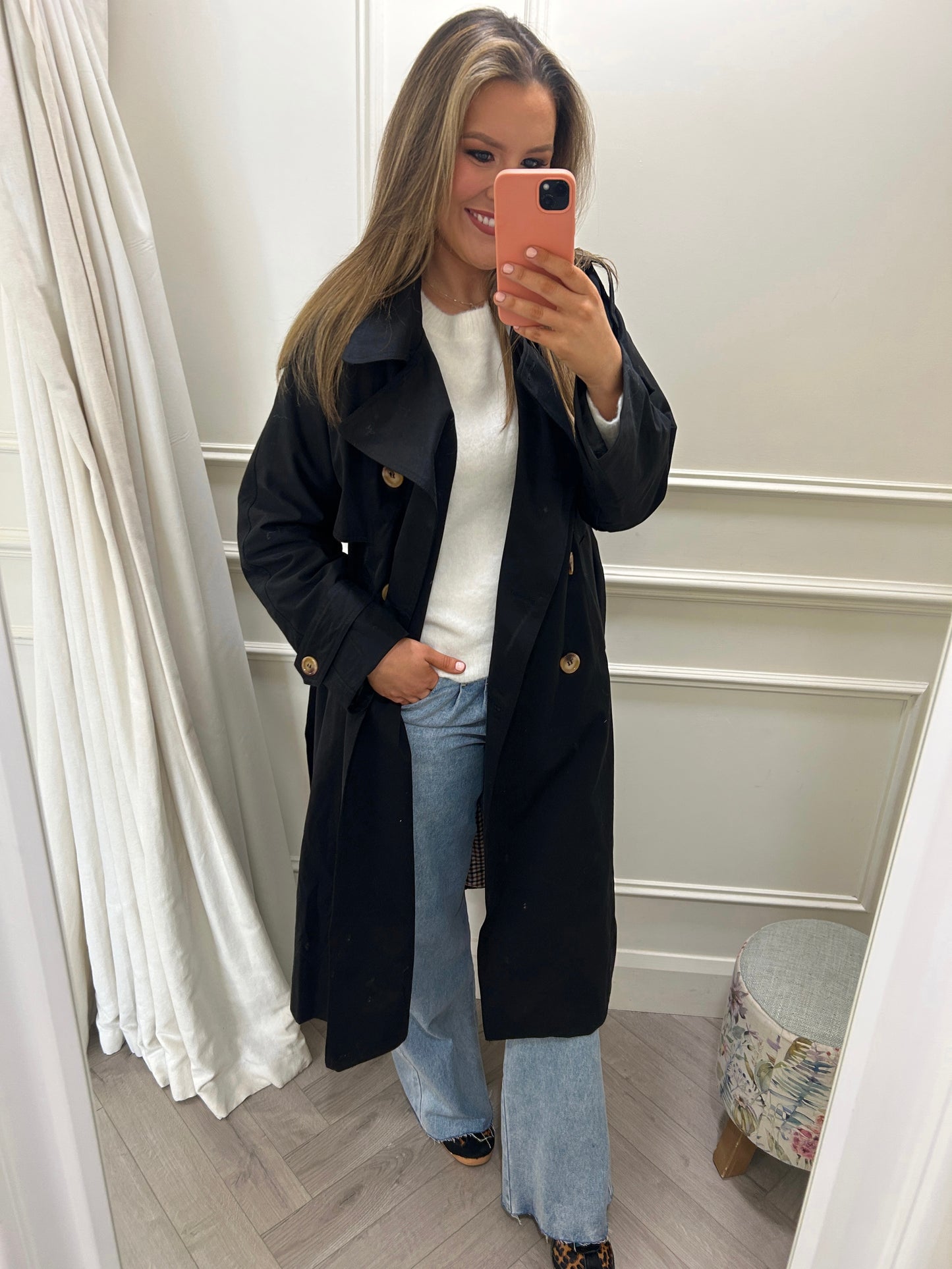 Kelsy Trench Coat Black