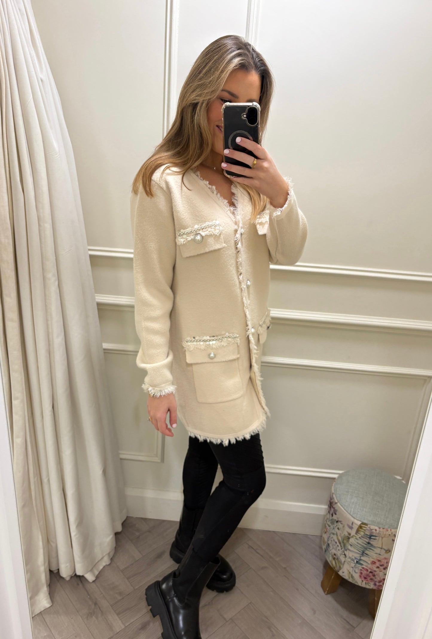 Luca Longline Cardigan Apricot