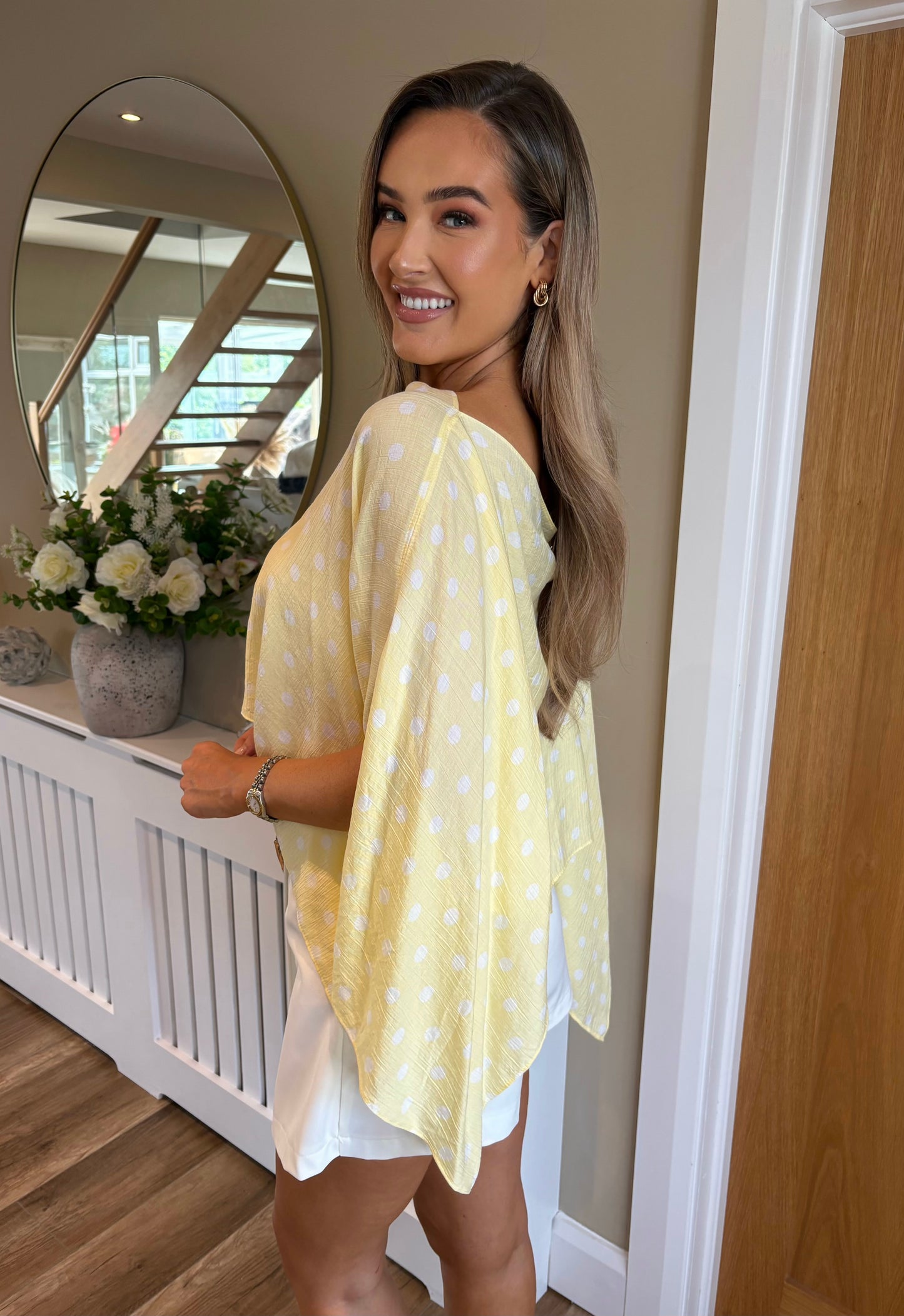 Nadia Polka Dot Top Lemon