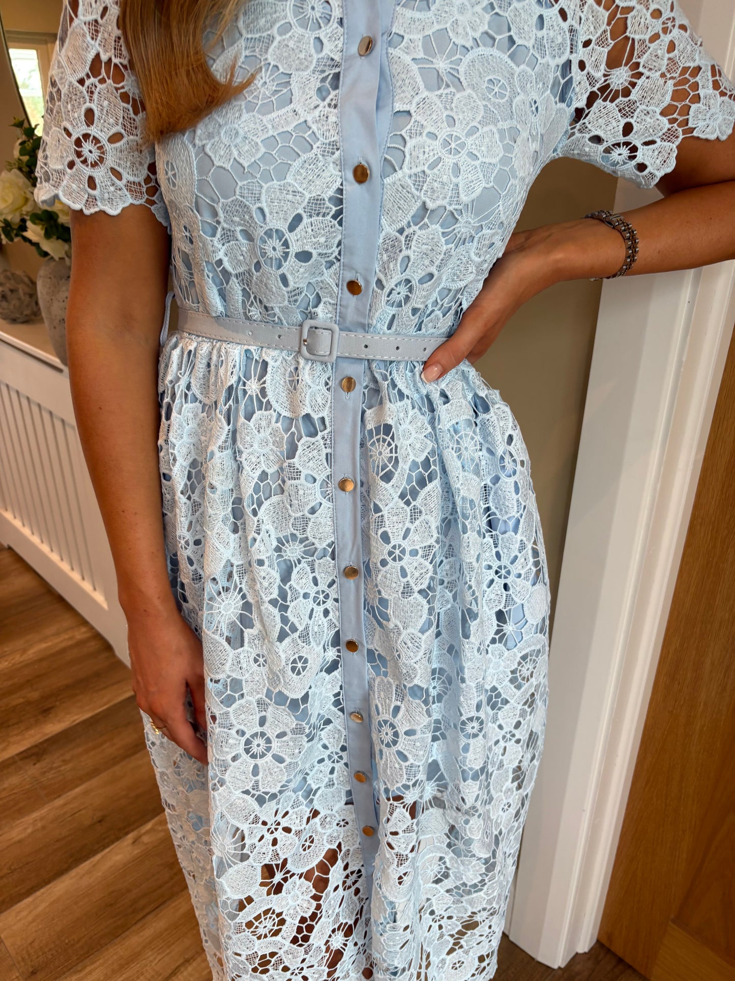 Deity Lace Dress Blue