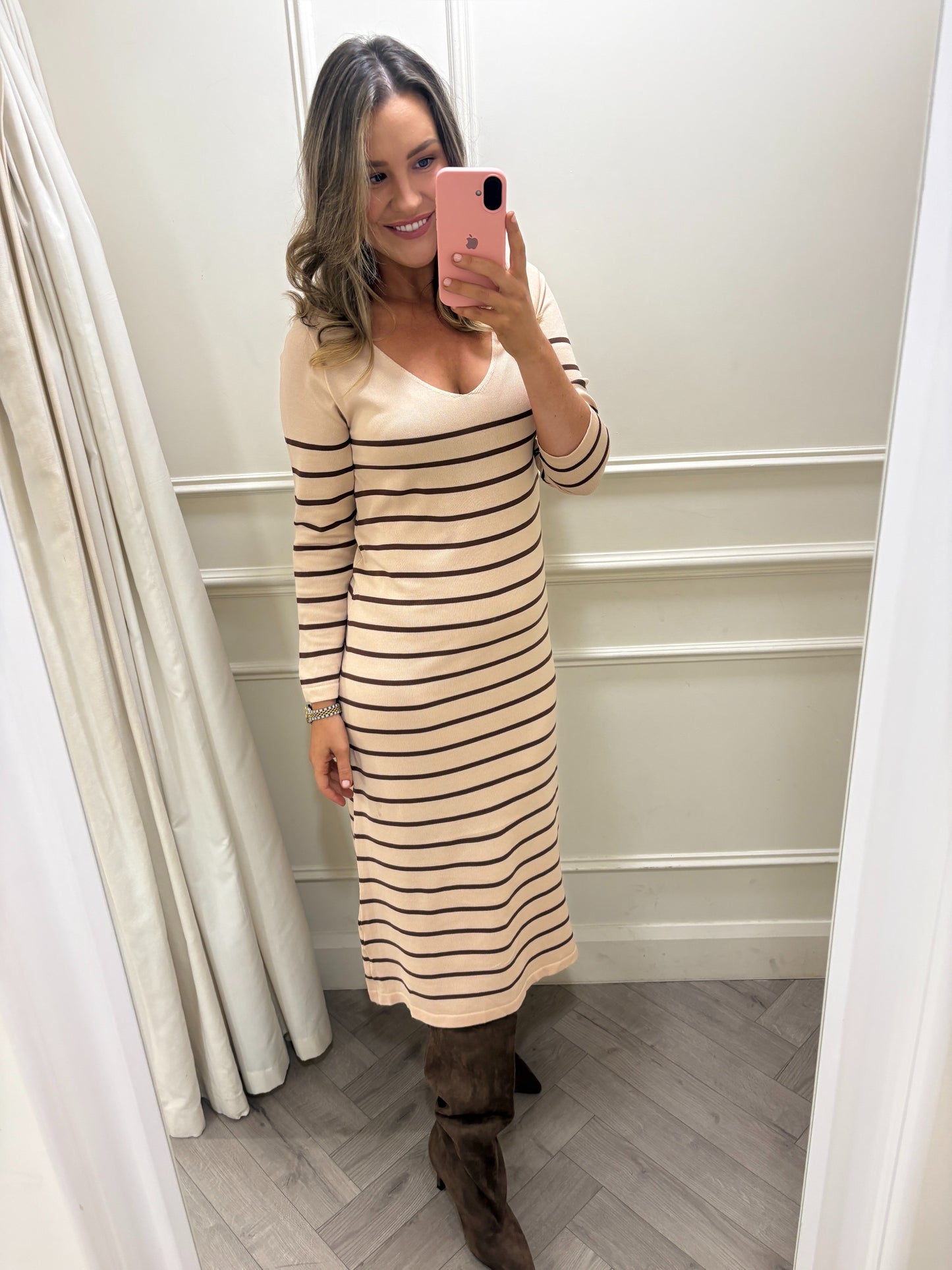 Alexis Knitted Dress Beige