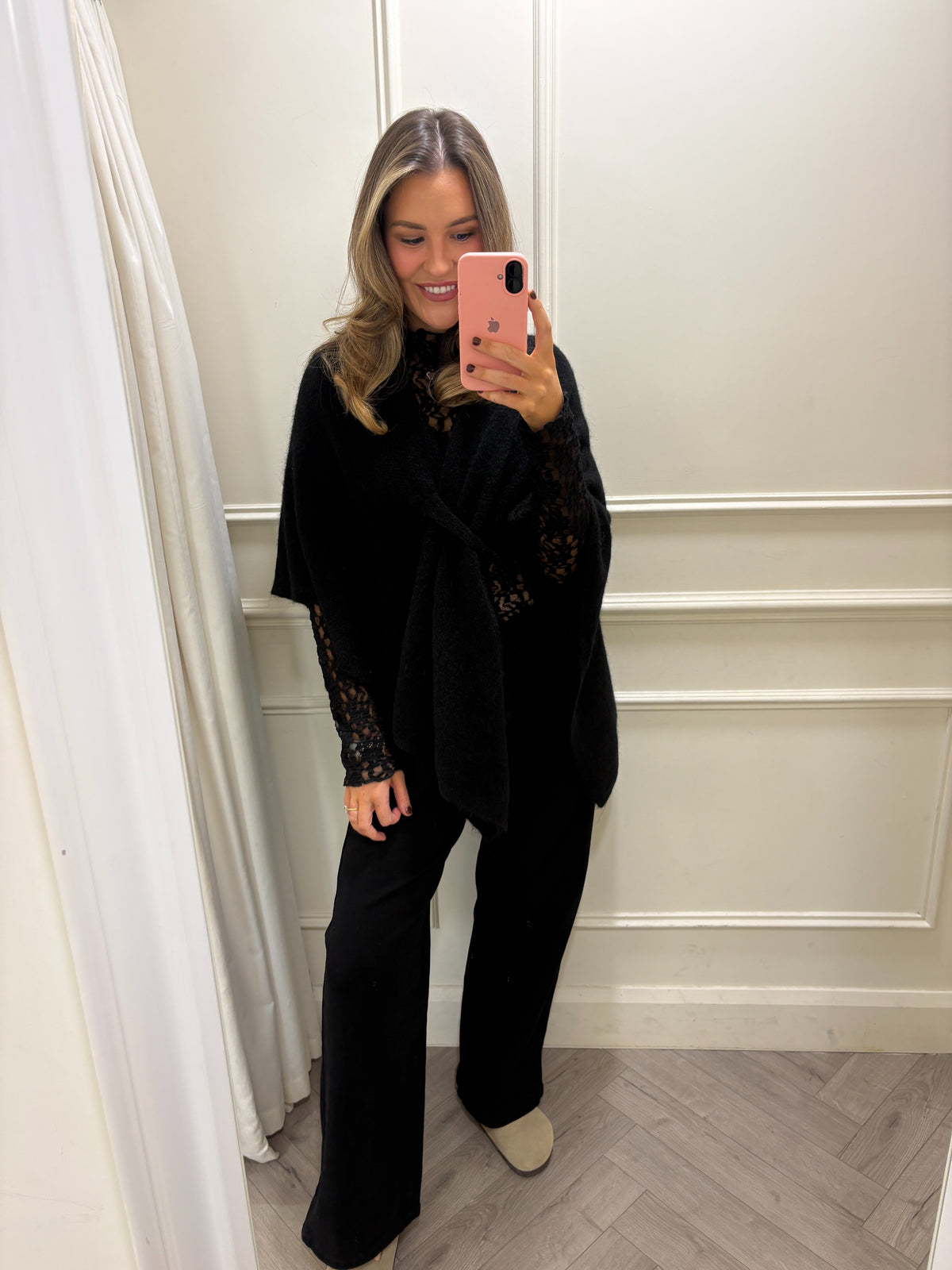 Wrenley Knit Cape Black