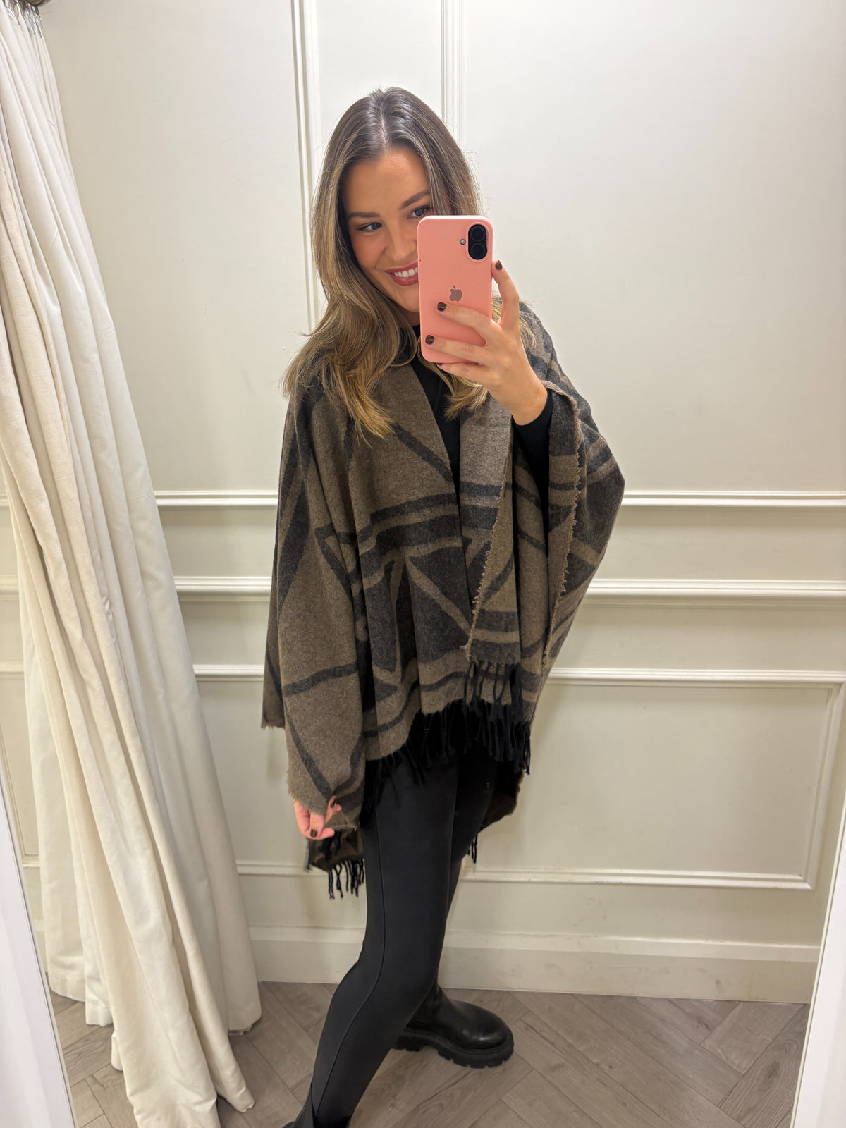 Braxley Checked Cape Brown