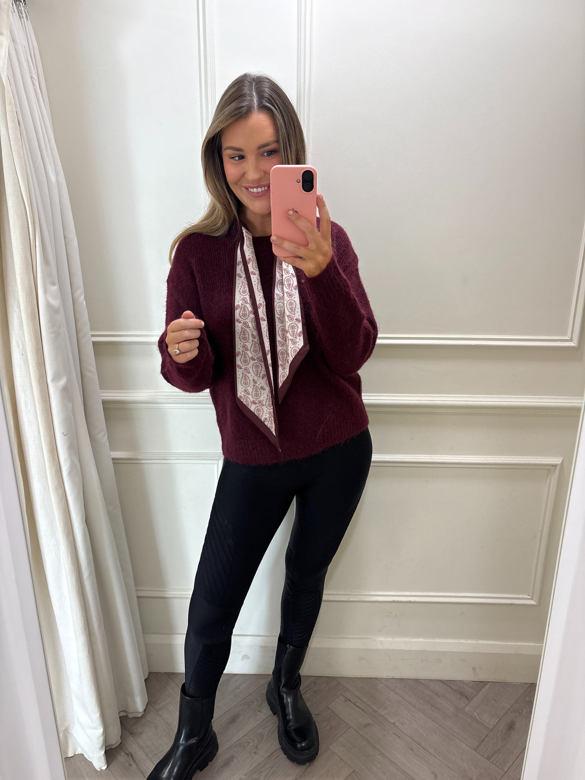 Sofia Scarf Knit Burgundy