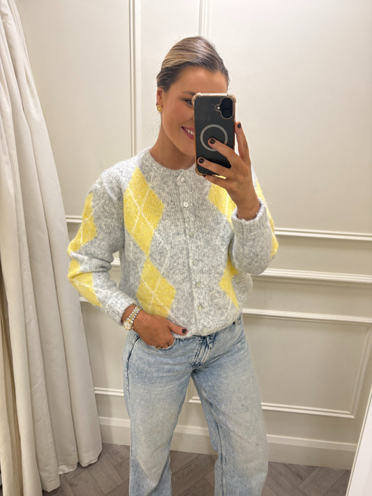 Vera Knit Lemon & Grey