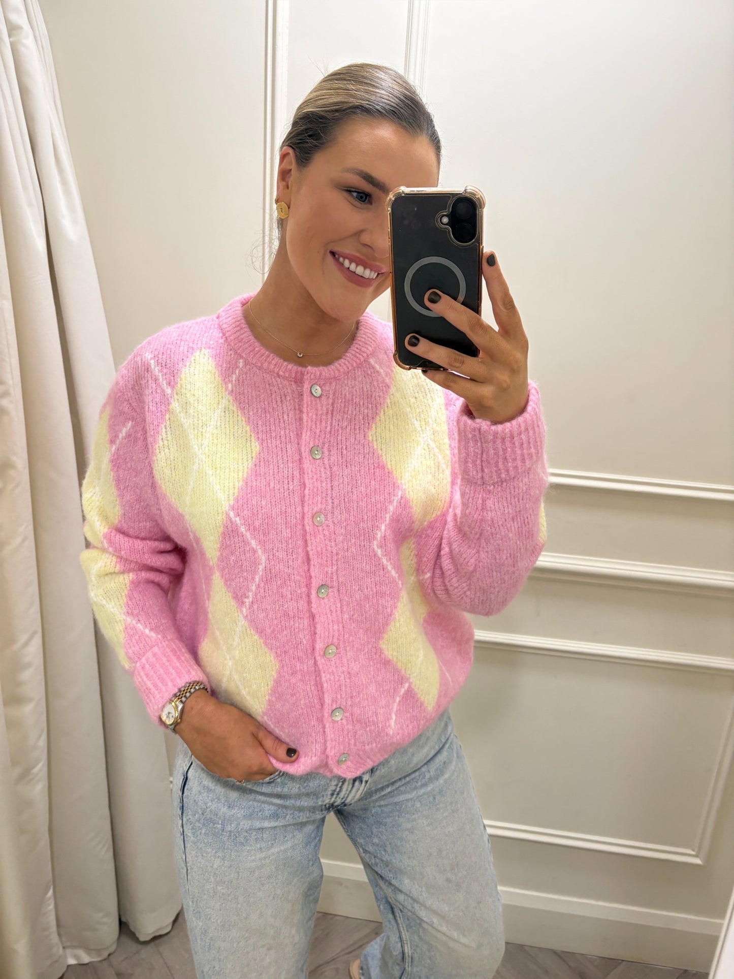 Vera Knit Lemon & Pink