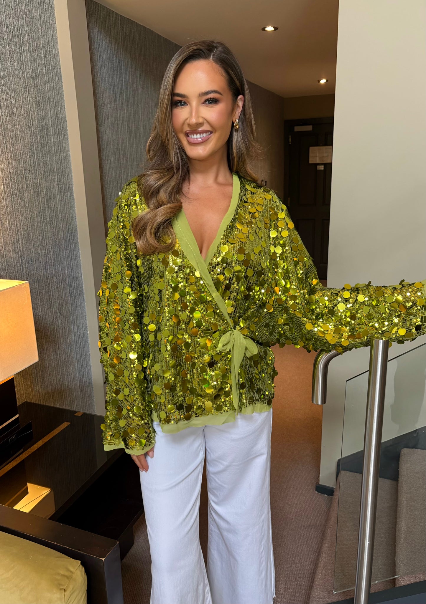 Rixo Wrap Blouse Green