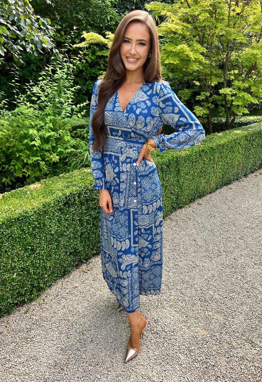 Sienna Paisley Dress Blue
