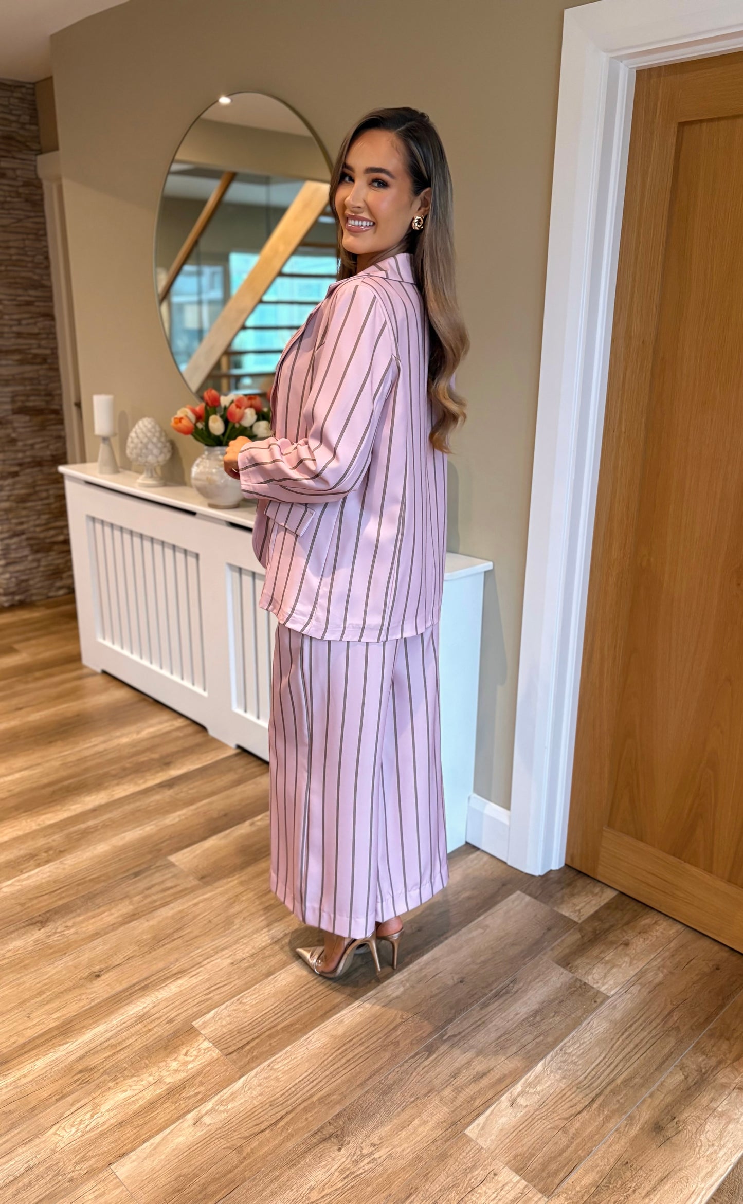 Holly Striped Blazer Pink