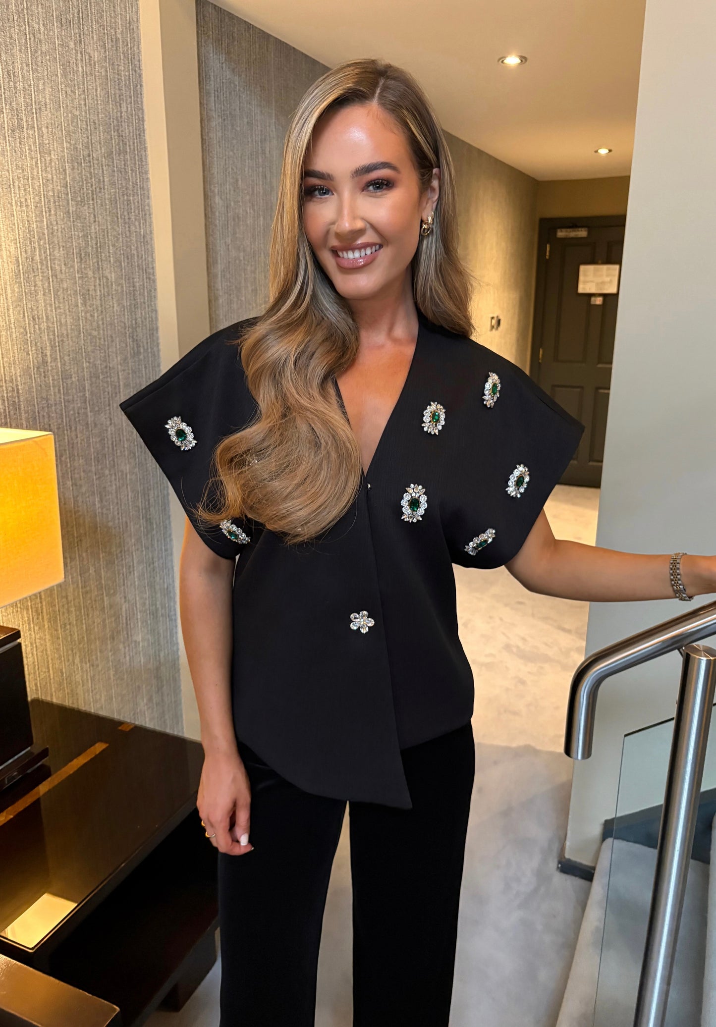 Jess Embellished Top Black