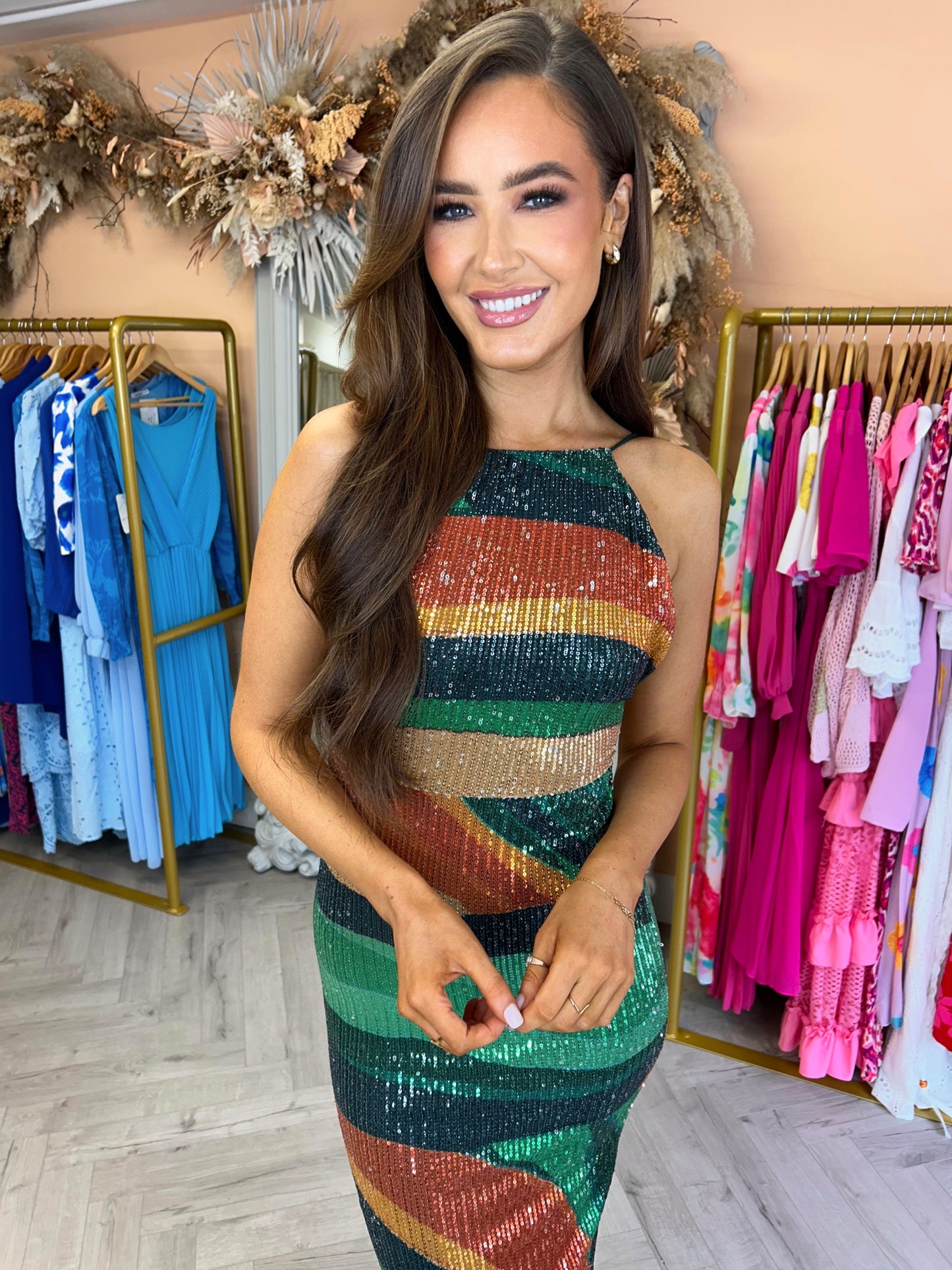 Brenna Sequin Dress Green