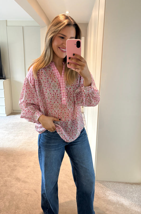 Naya Button Blouse Pink