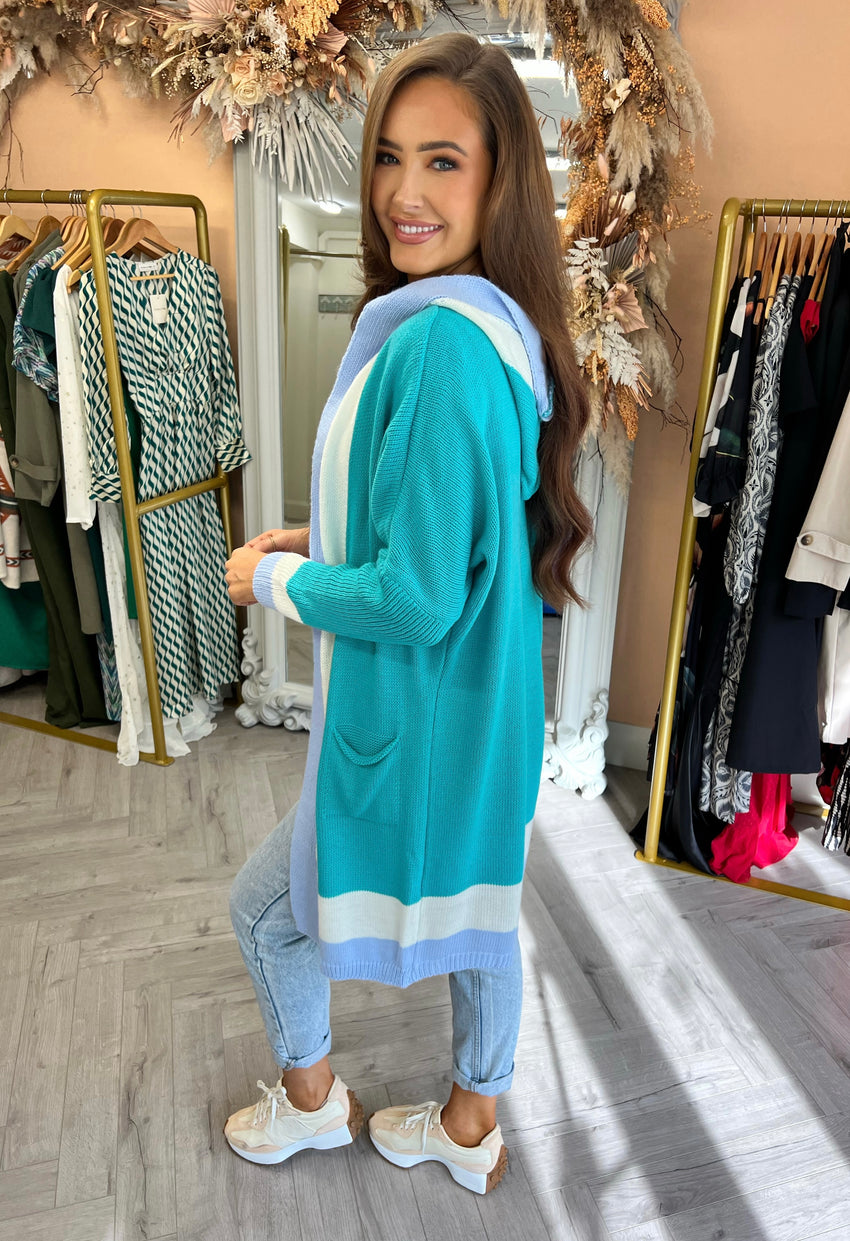 JoJo Hooded Cardigan Aqua