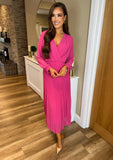 Sara Soft Pleat Dress Pink