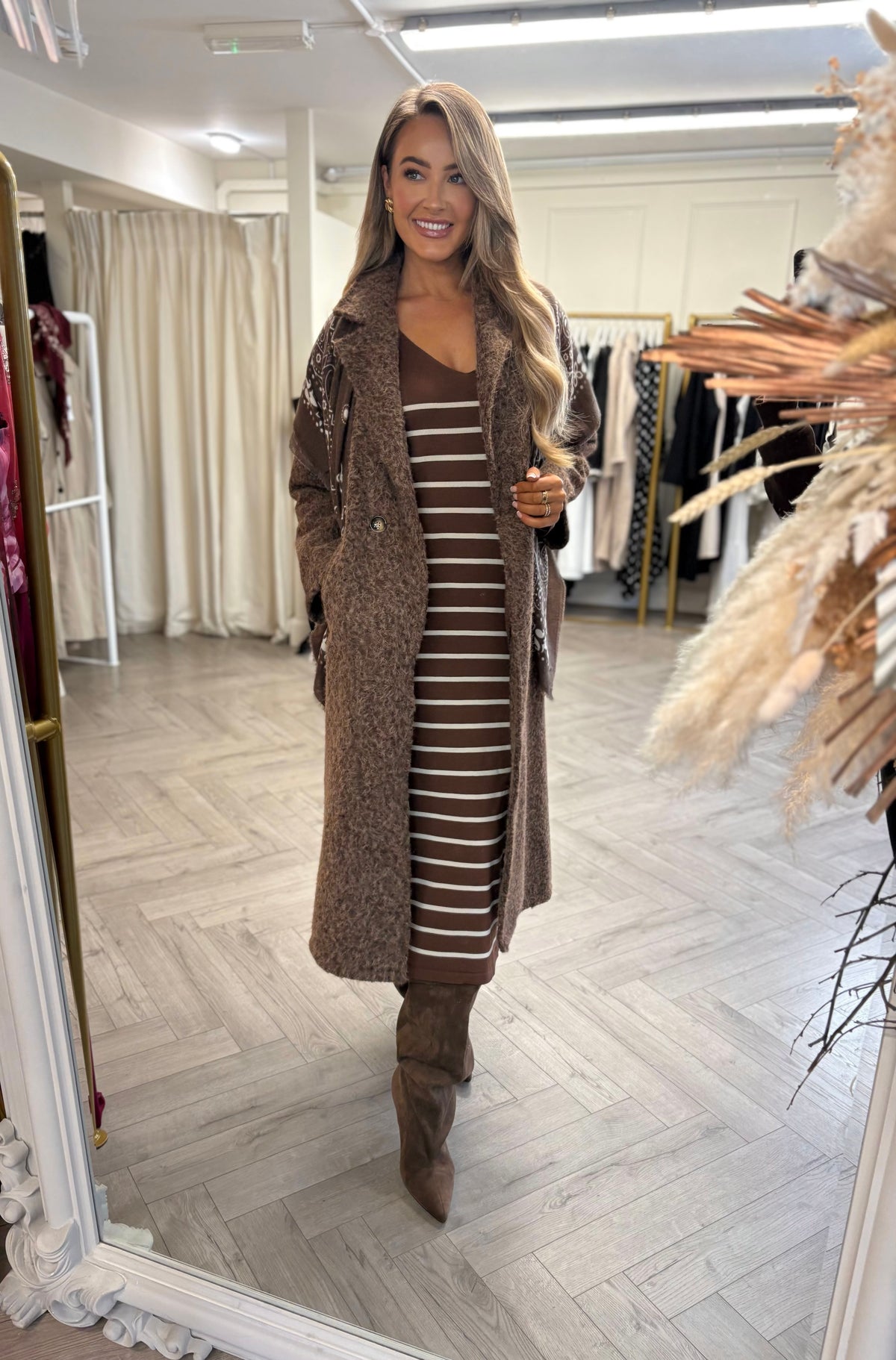 Alexis Knitted Dress Brown