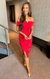 Marlena Off Shoulder Dress Red
