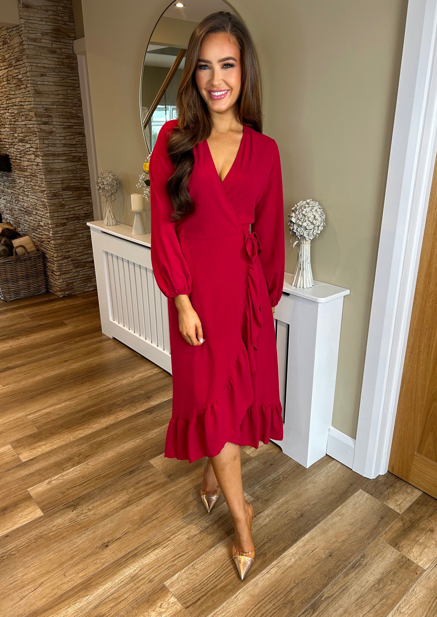 Cara Wrap Dress Fuchsia