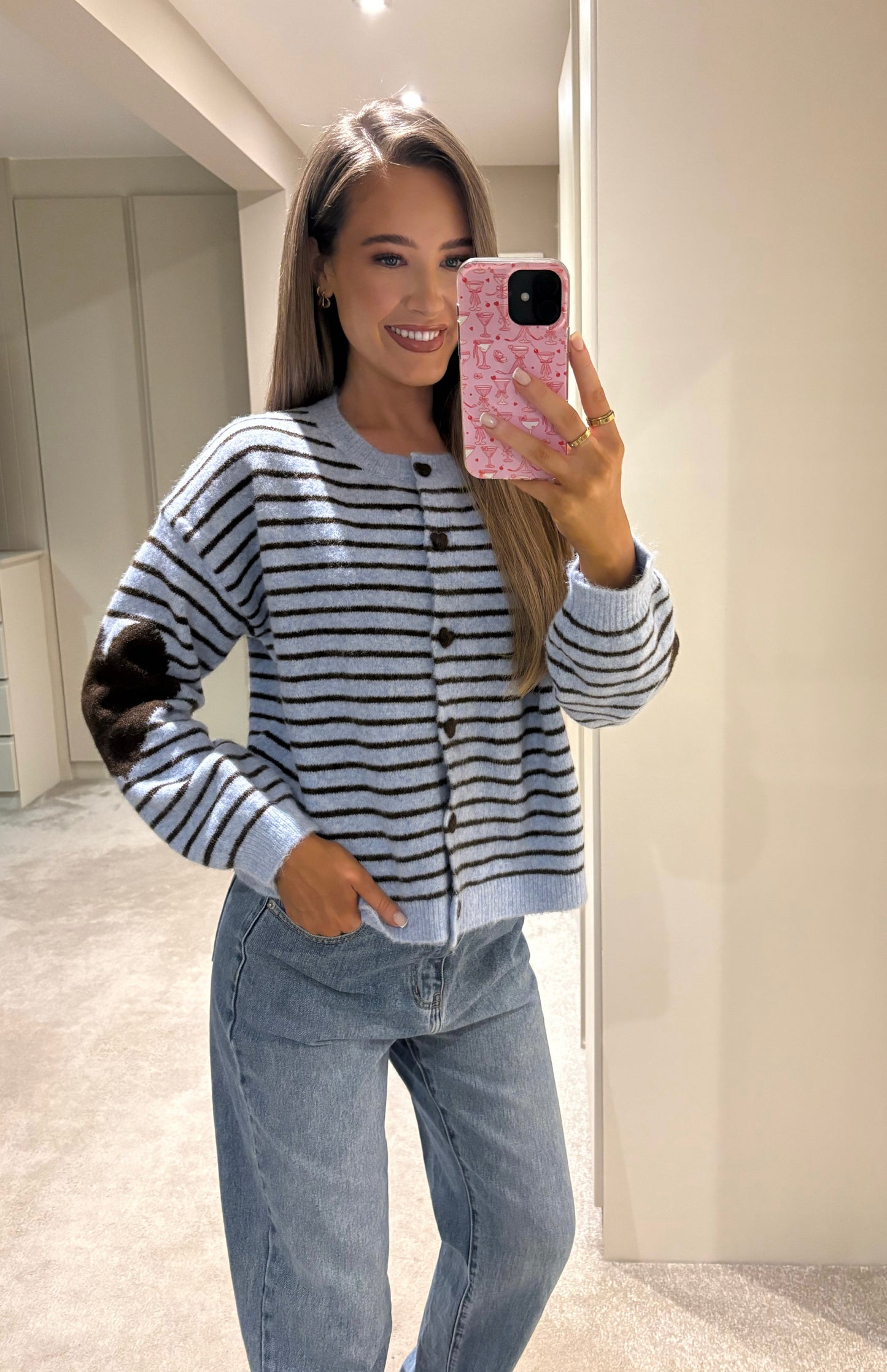 Mabel Heart Knit Blue