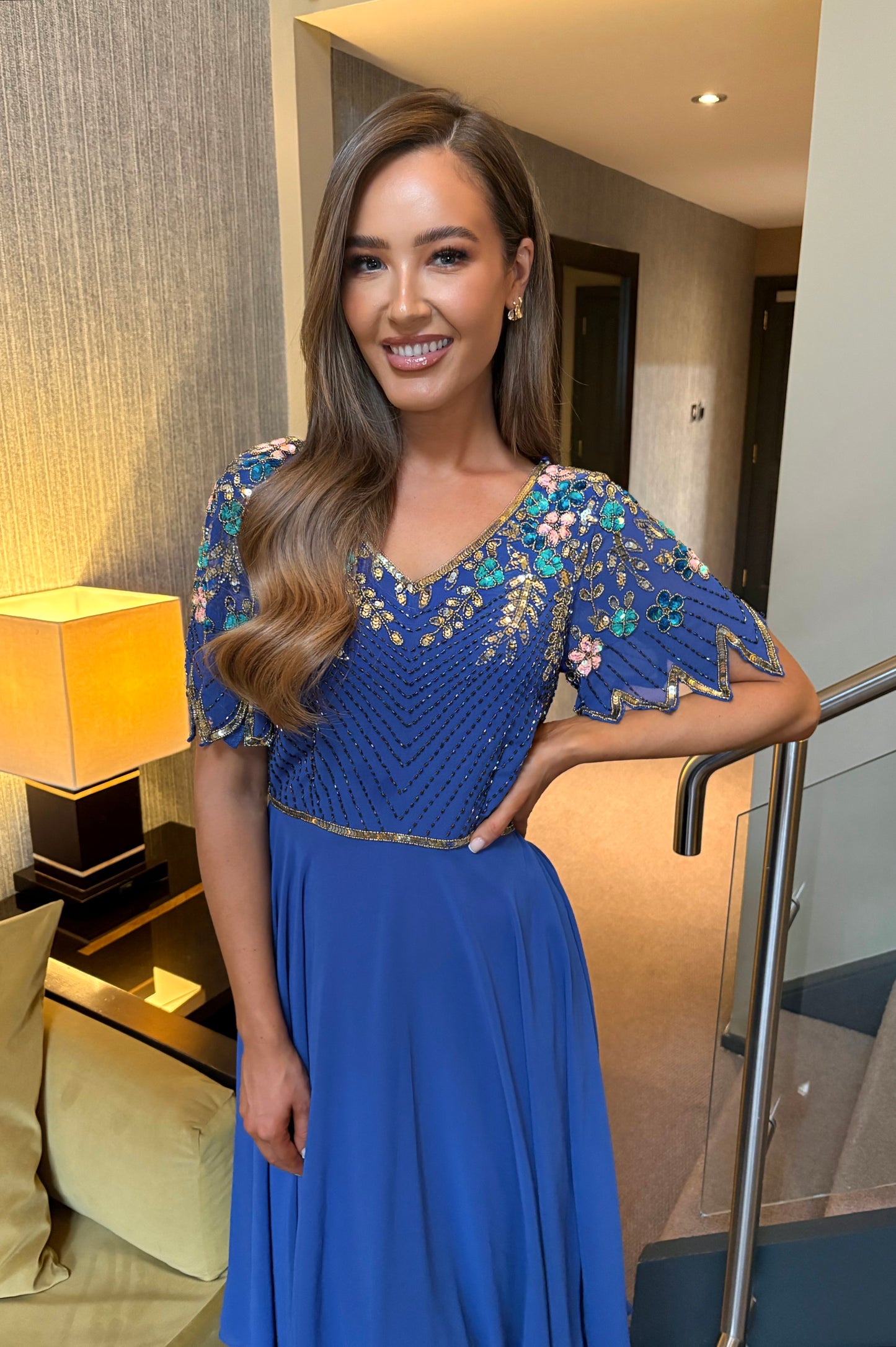 Bell Embellished Dress Blue