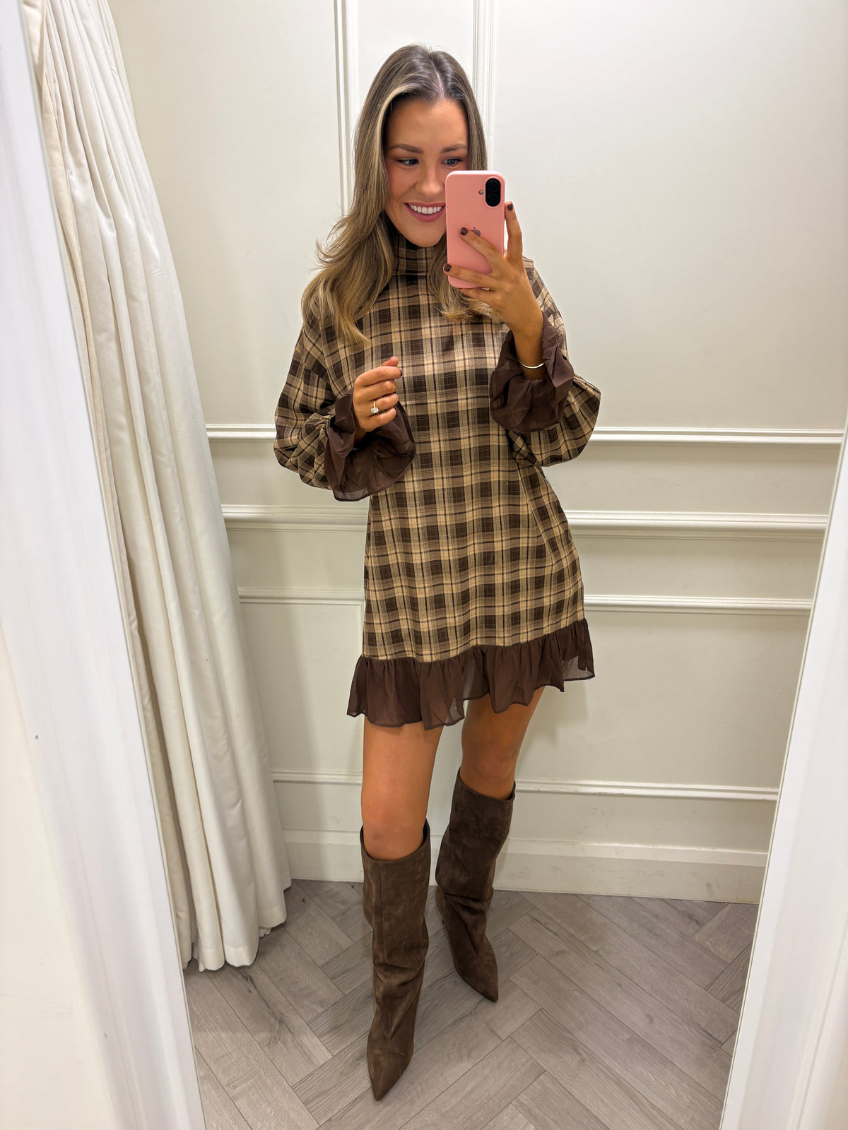 *PRE-ORDER*Pippa Dress Brown- Delivery will be 5 working days