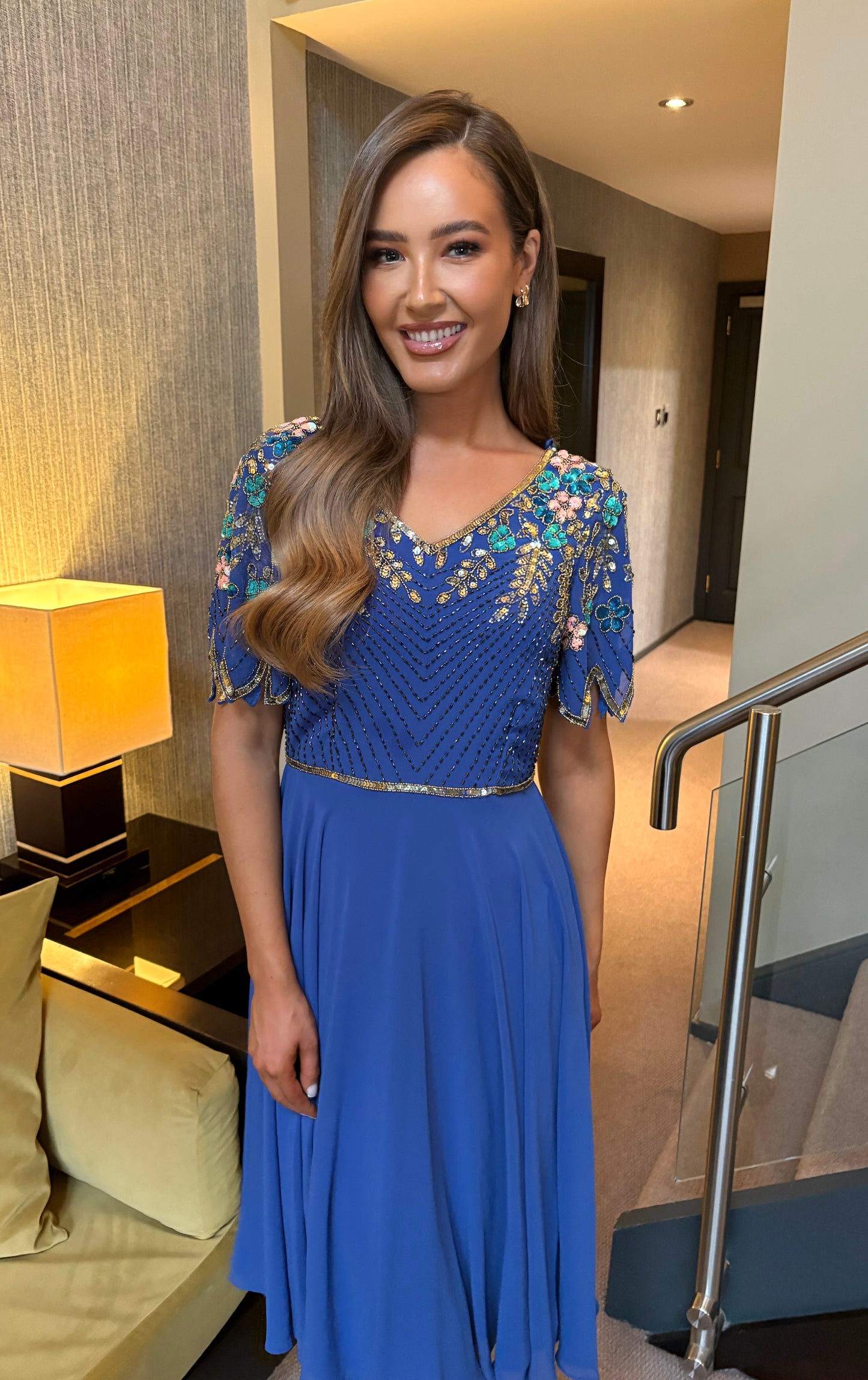 Bell Embellished Dress Blue
