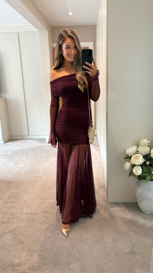 Crissie Dress Burgundy