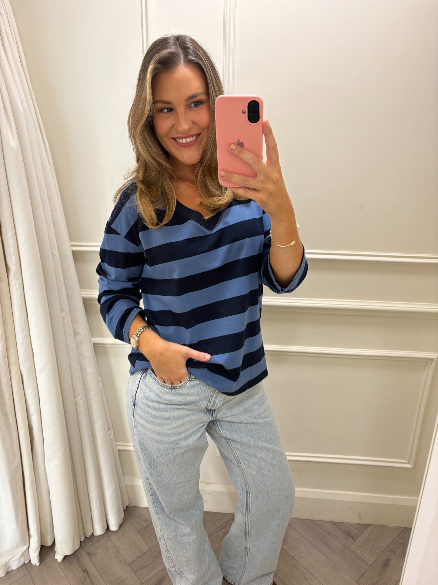 Juliette Longsleeve Navy & Blue