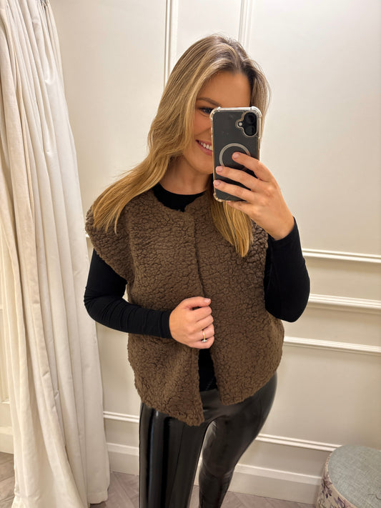 Bonnie Fur Gilet Brown