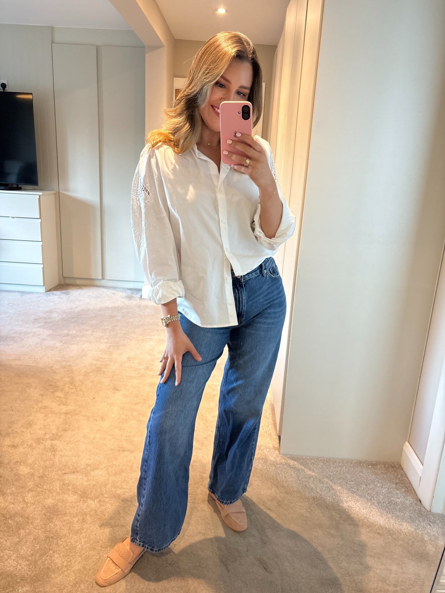 Jean Shirt White