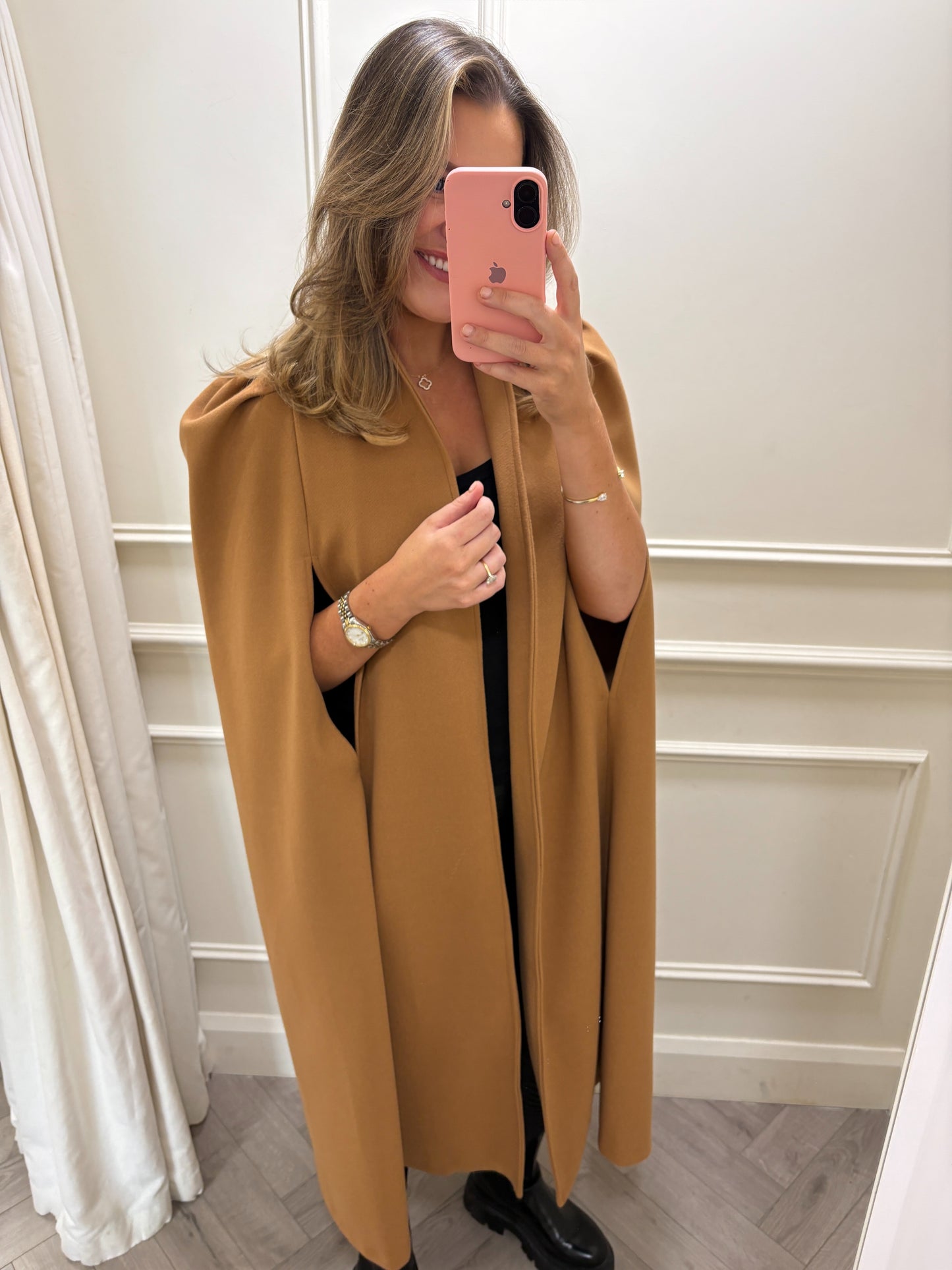 Izzy Long-Line Cape Camal