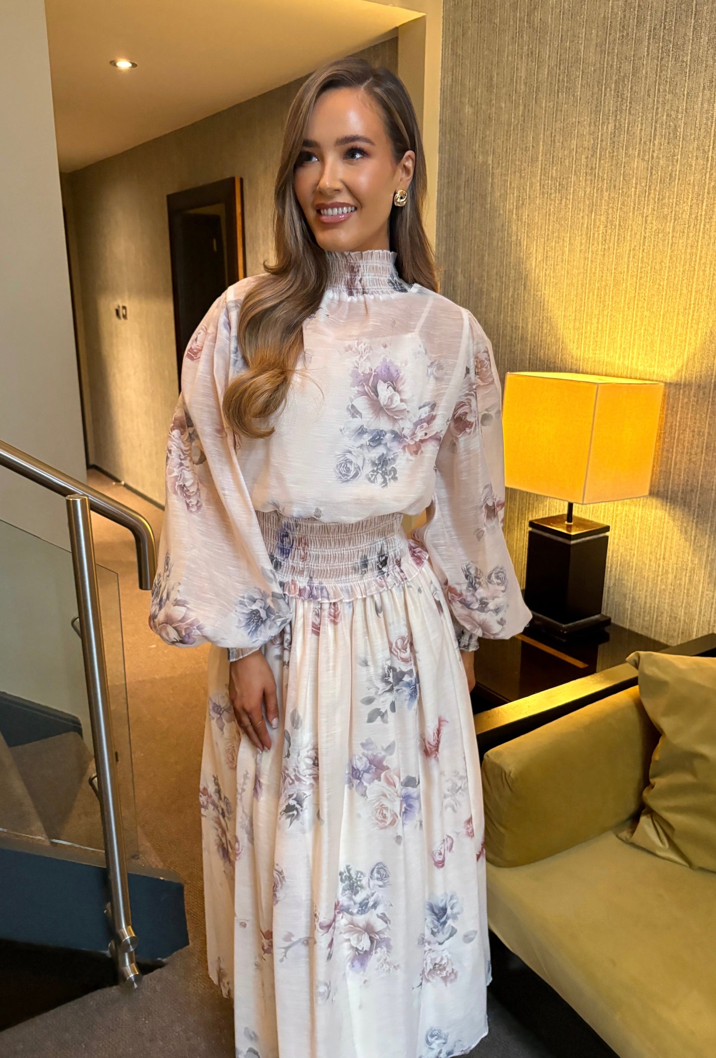 Rosalie Floral Two Piece Beige