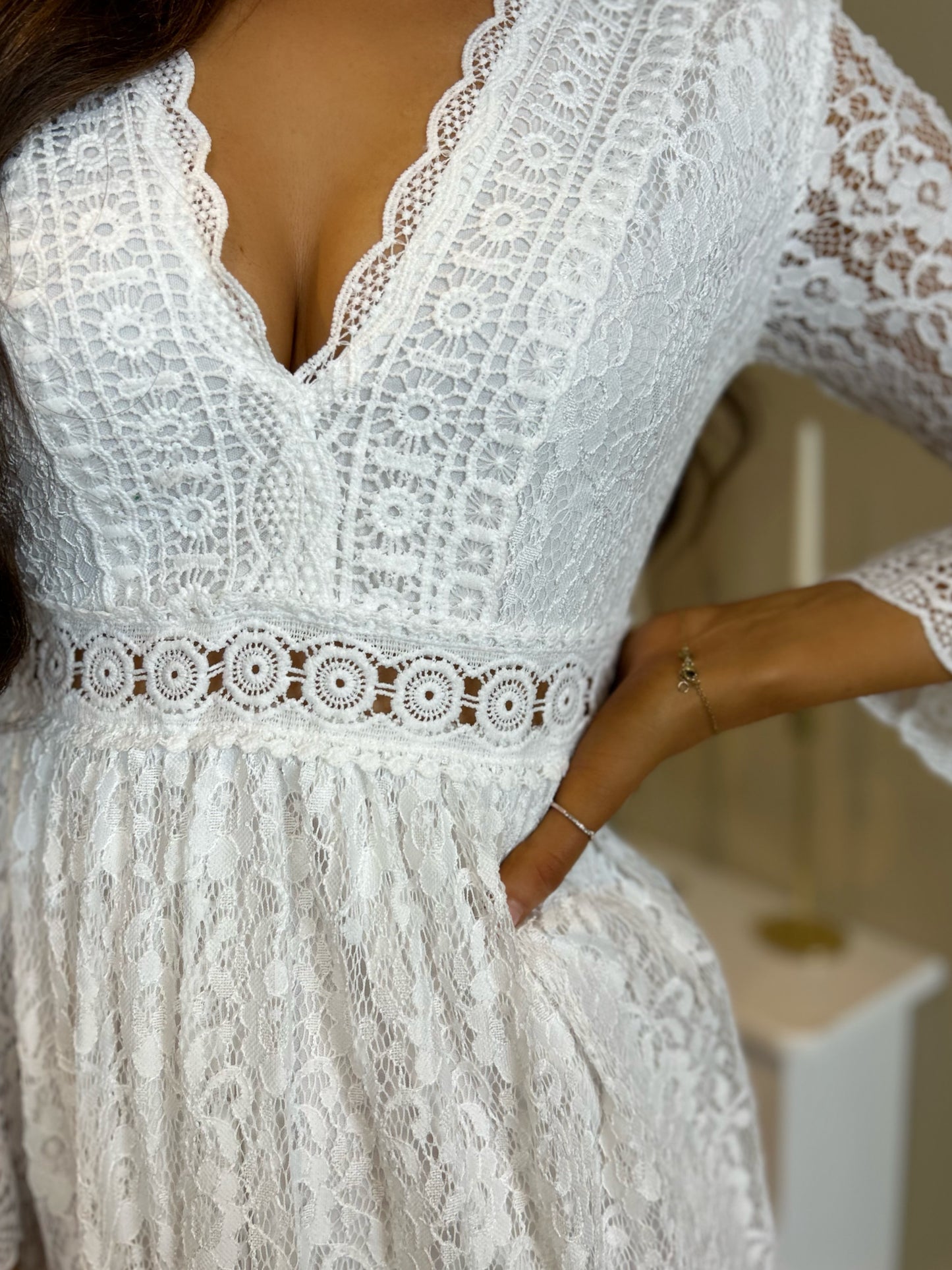 Freya Lace Dress White