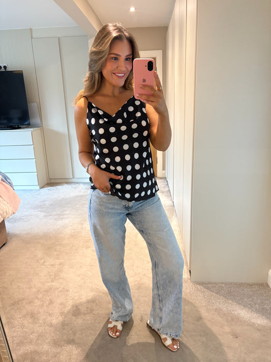 Darla Polka Dot Cami Black