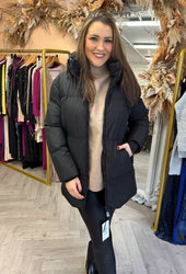Kate Mid Length Puffer Jacket Black