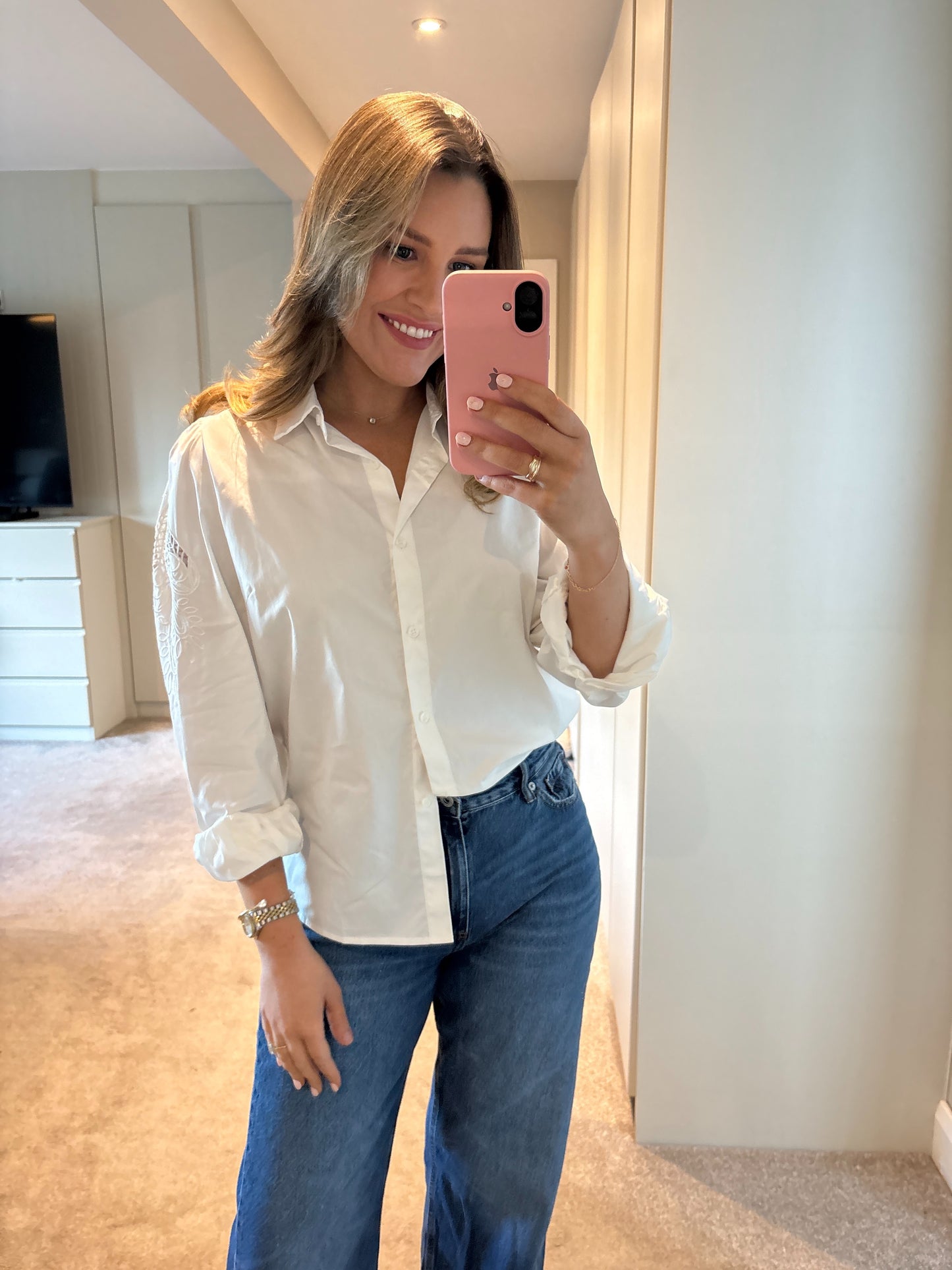 Jean Shirt White