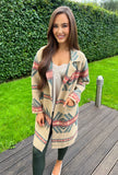 Ally Aztec Coatigan Camel