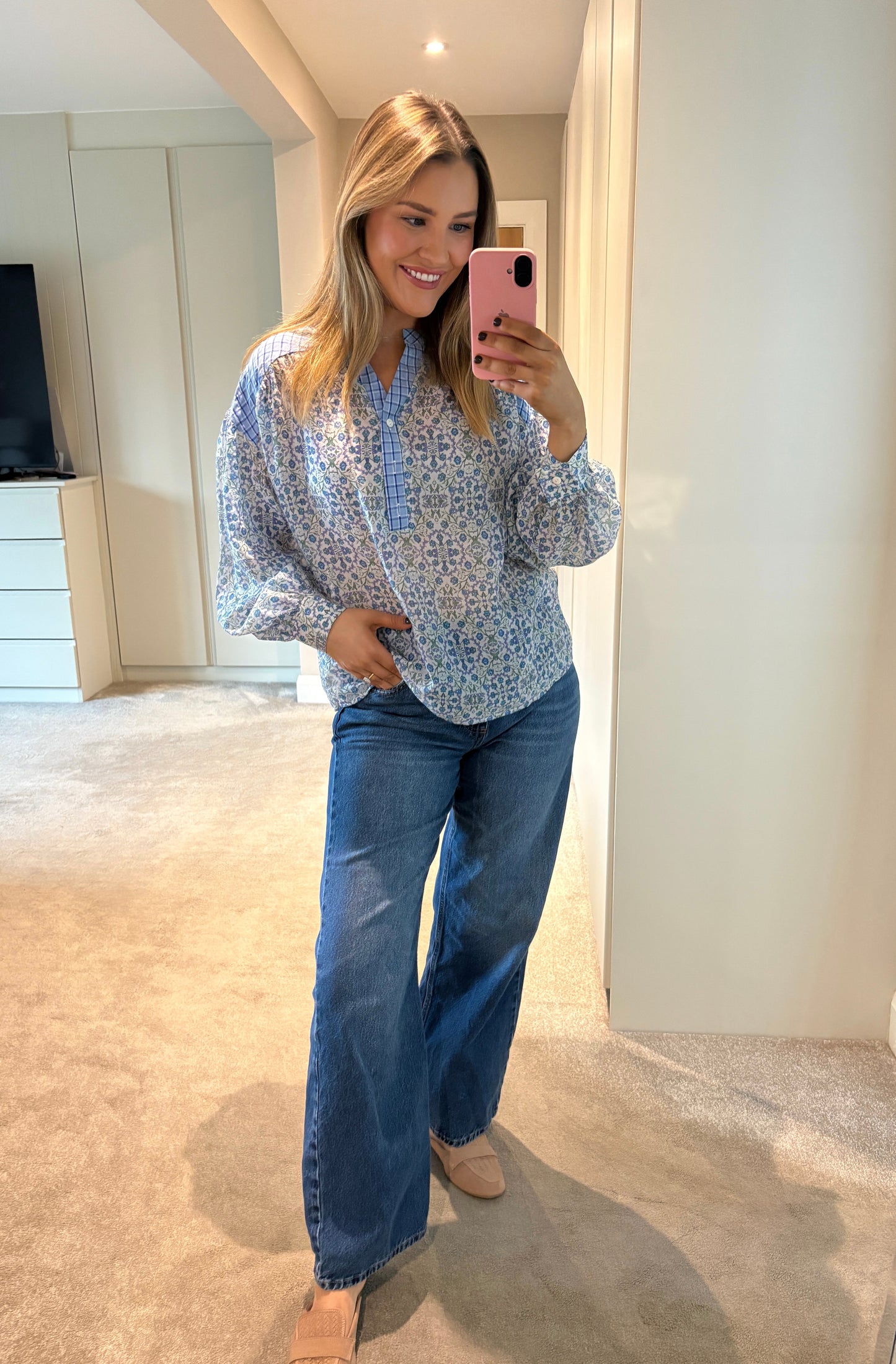 Naya Button Blouse Blue