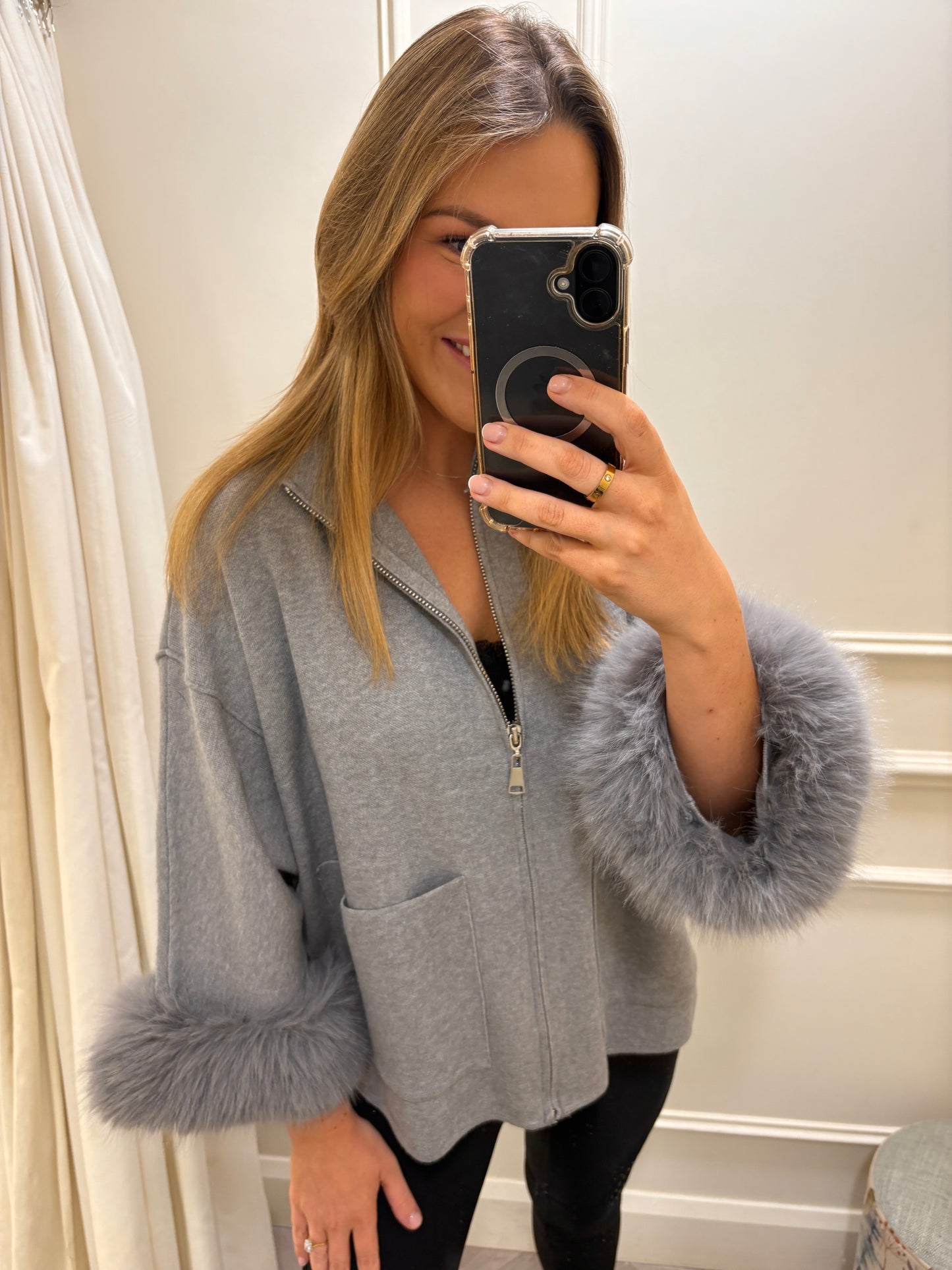 Lori Cardigan Knit Grey