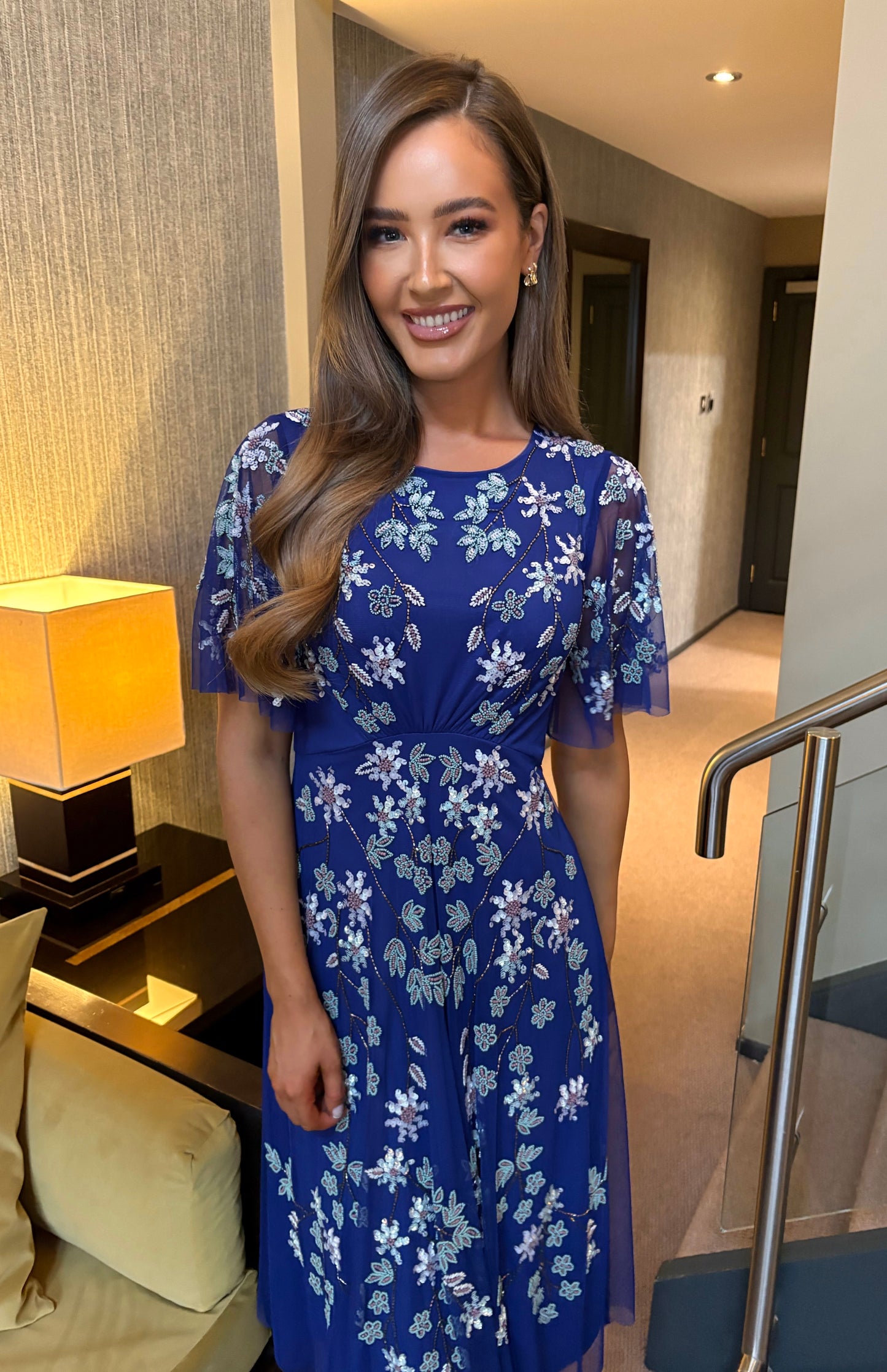 Mila Embellished Dress Royal Blue