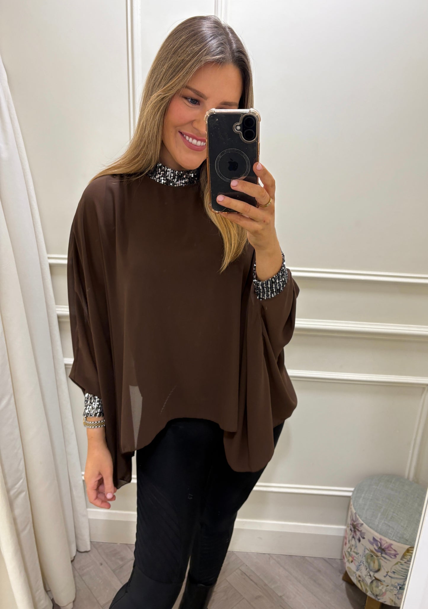 Lexi Sparkle Top Brown