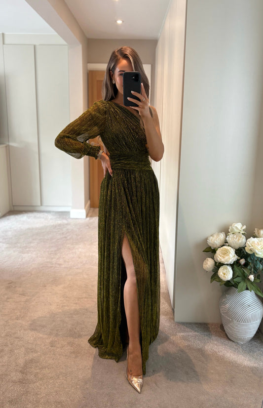 Tavira Shimmer Dress Green