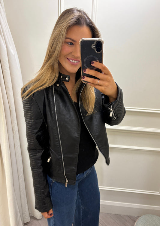 Freddie Faux Leather Jacket Black